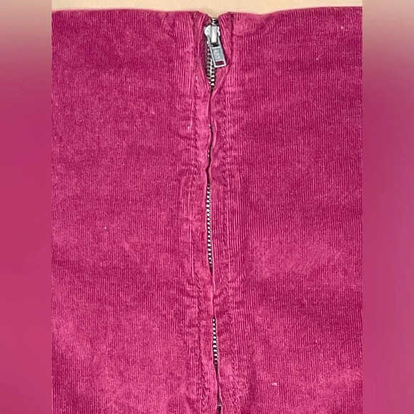 Free People Modern Femme Corduroy Mini Skirt New sz 10 Mulberry Color - Picture 6 of 11